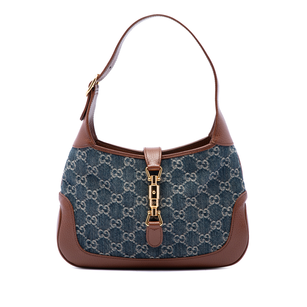 Pre-Loved Gucci Small GG Denim Jackie 1961 Crossbody